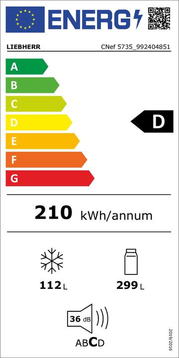 Etichetta energetica Liebherr CNef 5735 (437 l)