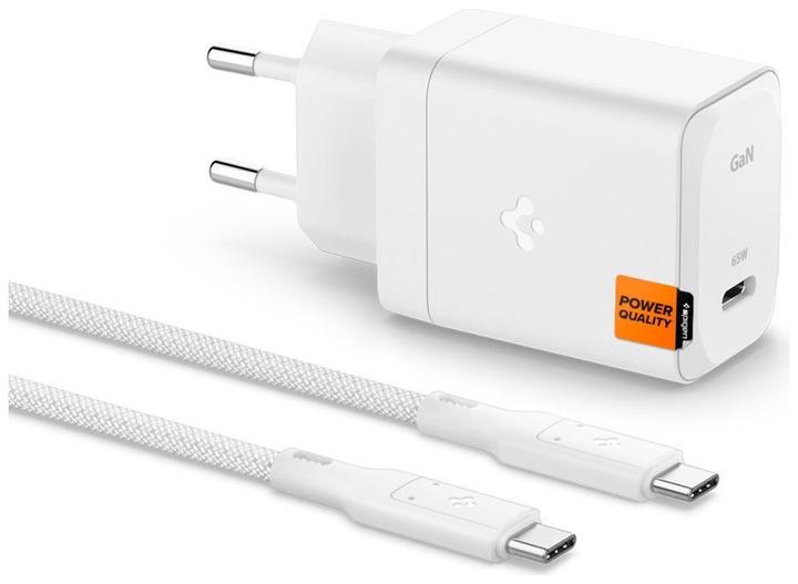 Actual product image Spigen ArcStation Pro Charger + USB-C 65W Cable - White (65 W)