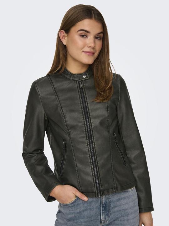 Image du produit Only Col en bande Veste de motard Veste en cuir synthétique (S)