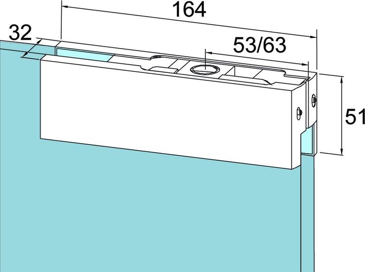 Produktbild Dormakaba Oberer Eckbeschlag PT 20 für Ganzglasanlagen Universal (1 Stk.)