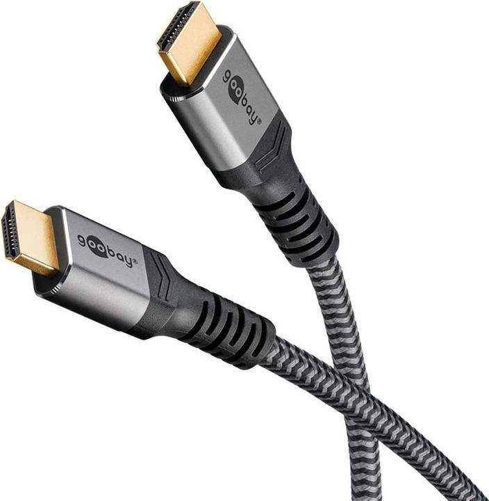 Produktbild Goobay High-Speed-HDMI-Kabel mit Ethernet, 15 m, Sharkskin Grey (15 m, HDMI)