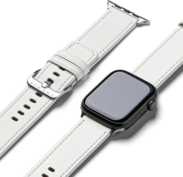 Image du produit Ringke - Leather One Basic - Apple Watch 6 44mm - White (Acier inoxydable, Cuir naturel)