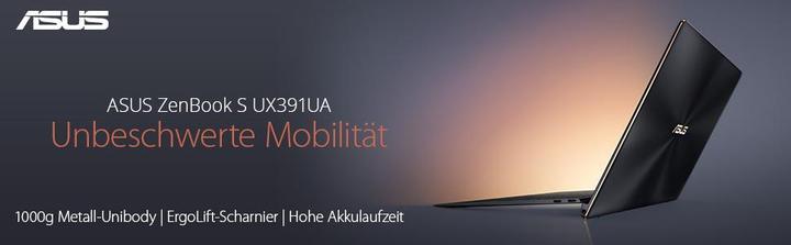 Produktbild ASUS ZenBook S UX391UA (13.30", Intel Core i7-8550U, 8 GB, 512 GB, DE)