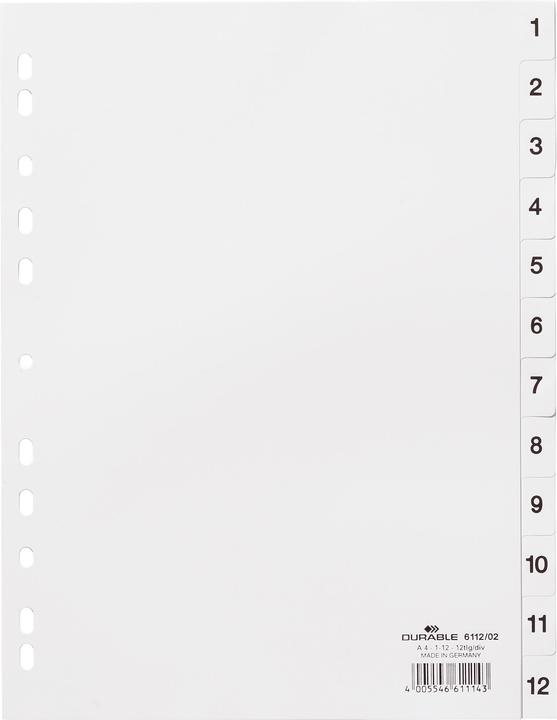 Durable Register A4 1-12, mit Indexblatt