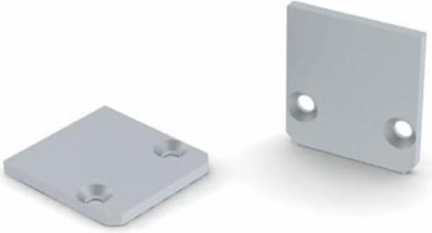 LEDsON End Cap For Profile 'Sl15 Fl' - Anodised Aluminium - Without Cable Hole - Silver