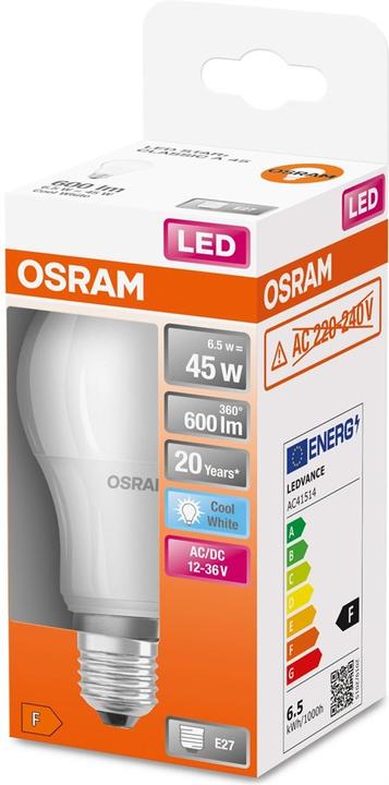 Produktbild Osram Star Classic (E27, 6.50 W, 600 lm, 1 x, F)