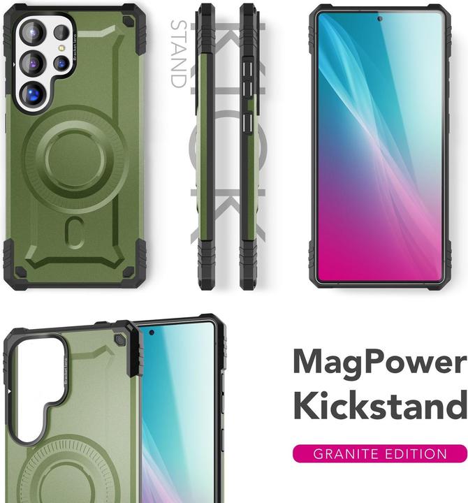 Image du produit Nalia Granite - Armor Panzer Hülle mit MagSafe Ring und Ständer - Military Hardcase (Samsung Galaxy S25 Ultra)