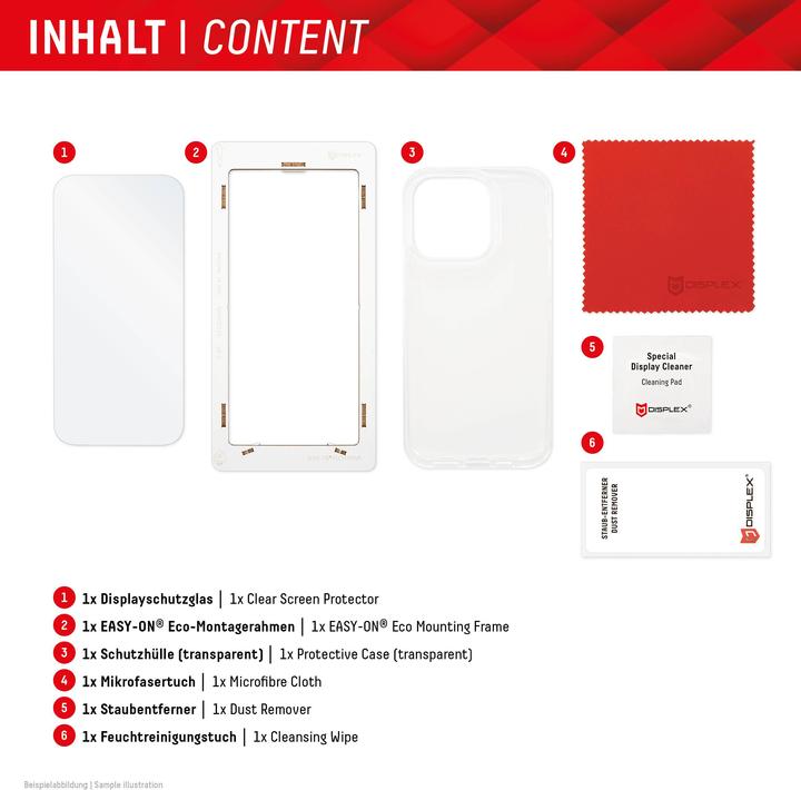 Actual product image Displex Real Glass, 2D Panzerglas + Handyhülle (1 Piece, Apple iPhone 15)
