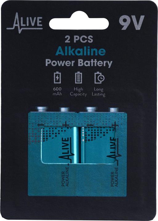 Image du produit Pile alcaline (2 pcs, 9V Block, 600 mAh)