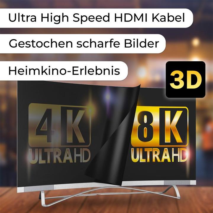 Actual product image Hermex HDMI to HDMI Cable 1m 8K UHD High Speed HDMI Connection Cable (1 m, HDMI)