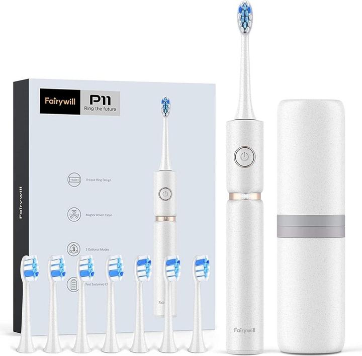 Fairywill Sonic toothbrush with head set and case FW-P11 (white) (Schallzahnbürste)