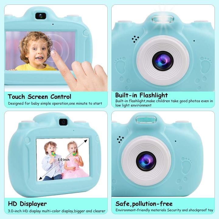 Produktbild Yunke 3,0-Zoll-HD-Touchscreen-Digitalkamera mit 30MP, Blau