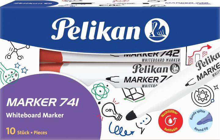 Image du produit Pelikan 741 Marqueur (e) pointe ogive (Rouge, 2 mm, 1 x)