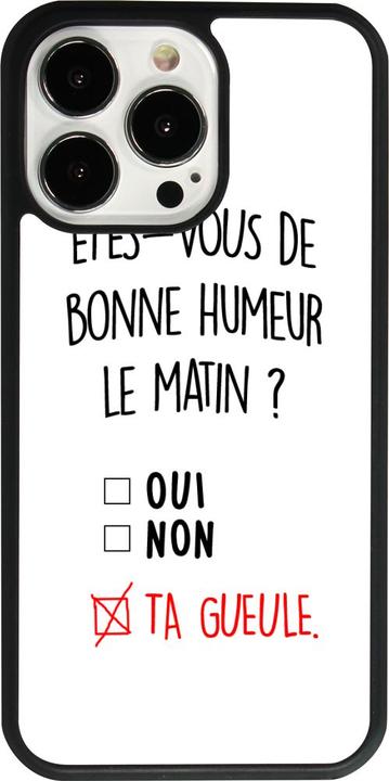 Actual product image PhoneLook Coque Silicone rigide noir Bonne humeur matin (Apple iPhone 13 Pro)