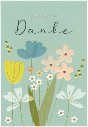Produktbild Taurus Kunstkarten Dankeskarte einfach Danke - Blumen - Taurus Ereigniskarte