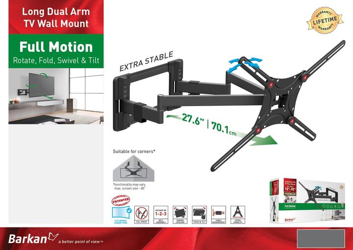 Produktbild Barkan WH 464L (Wand, 90", 60 kg)