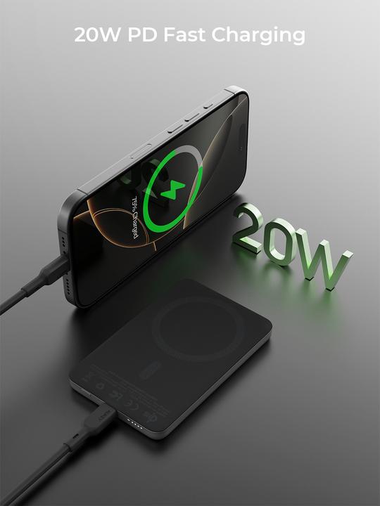 Produktbild Aukey MAG FUSION SLIM - Powerbank (5000 mAh, 18 W, 18 Wh)