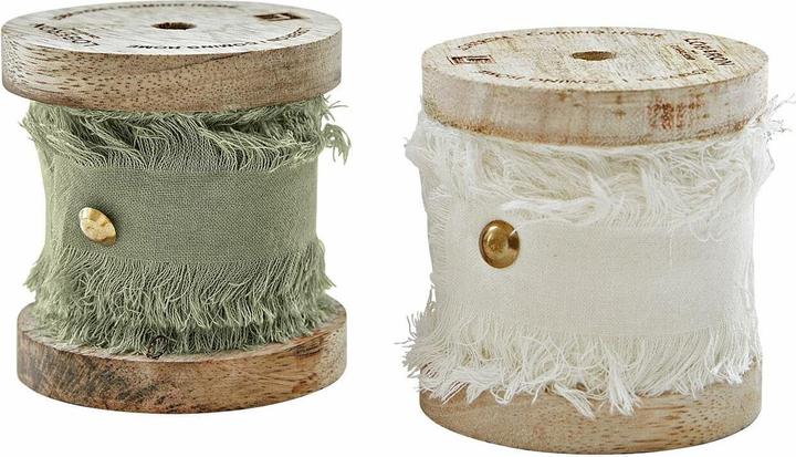 Actual product image Loberon Band set of 2 Valethor white/light green (Gift ribbon, 2 x)