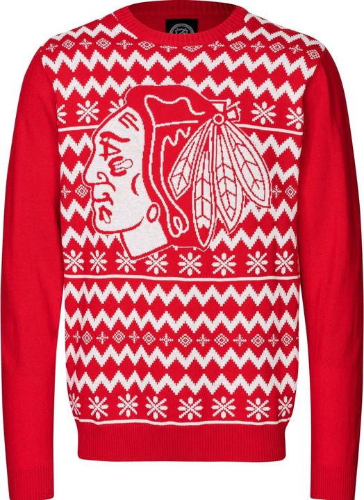 Foco NFL Winter Ugly Sweater Pullover Chicago Blackhawks - L (L)