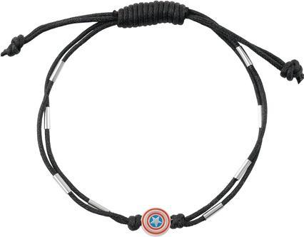 Disney Captain America Marvel Double Black Textile Bracelet BS00089RL.CS