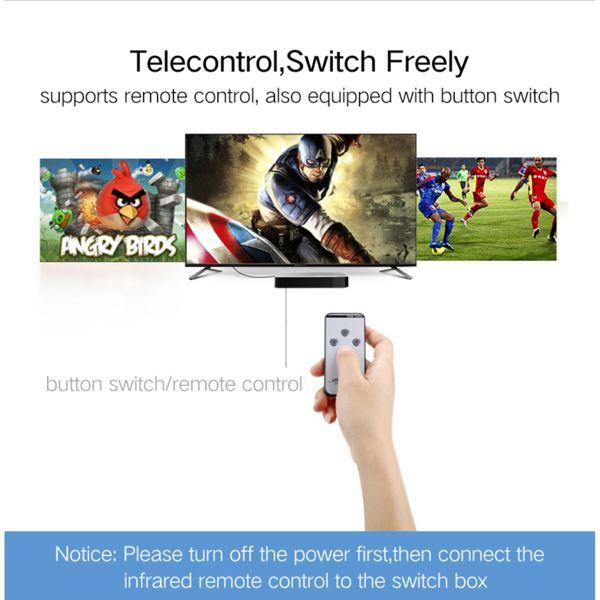 Image du produit Ugreen switch splitter splitter switch HDMI - 3x HDMI 3D 4K 7.5 Gbps 36 bit per channel noir (40234