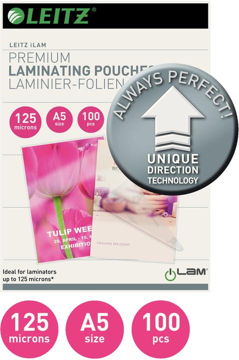 Immagine prodotto Leitz Foglio di laminazione (A5, 100 Pezzo/i, 125 µm)