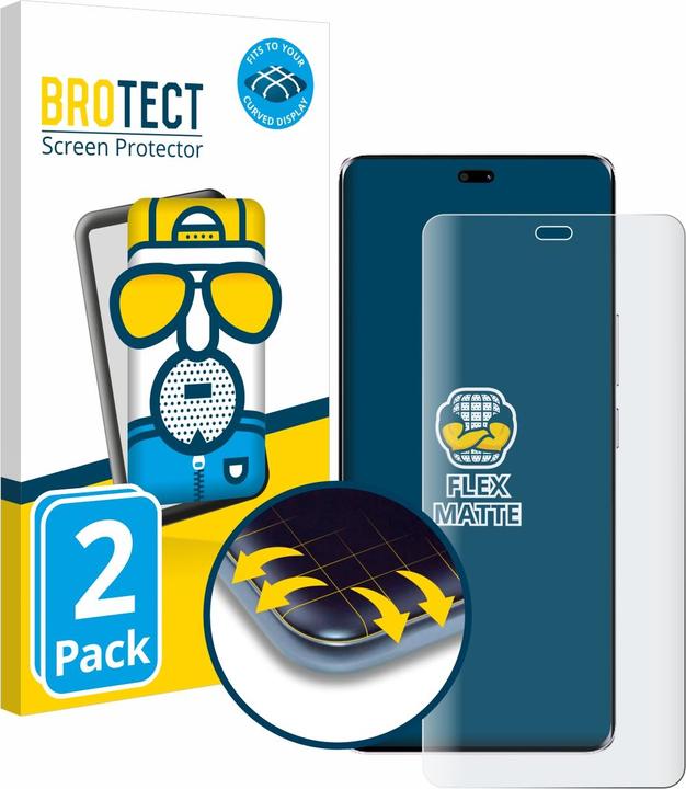 Produktbild BROTECT Fullscreen Schutzfolie Displayschutz Folie Matt Entspiegelungsfolie (2 Stück, Honor Magic7 Lite)