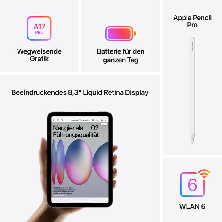 Immagine prodotto Apple iPad mini (2024) (Solo WiFi, 8.30", 512 GB, Purple)