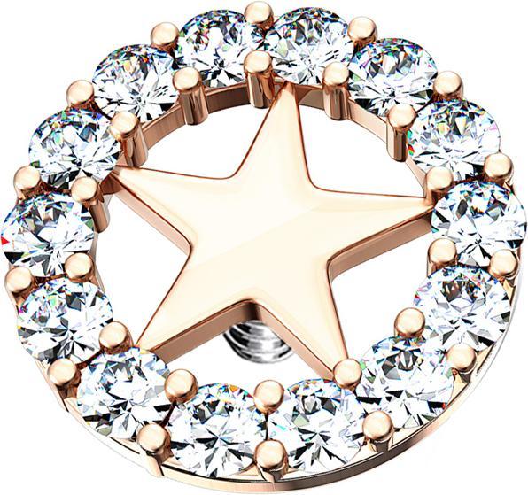 Immagine prodotto Star Piercing Ancora dermica oro rosa stella cerchio argento (Acciaio chirurgico 316L, Ottone)