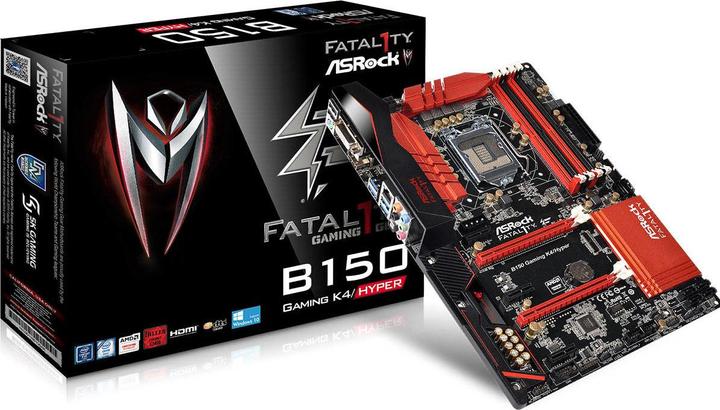 Actual product image AsRock B150 Gaming K4, ATX, LGA1151 (LGA 1151, Intel B150, ATX)