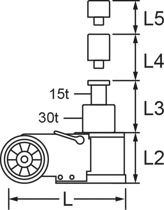 Produktbild KS Tools Lufthydraulischer Wagenheber 30 t / 15 t