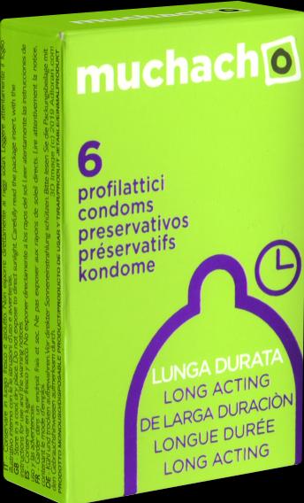 Actual product image Muchacho Lunga Durata" (Long Acting) 6 Italian condoms for longer pleasure (6 pcs.)