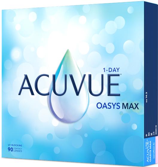 Actual product image Acuvue Oasys 1-Day MAX (-2, Daily lens, 90 Piece, Spherical)