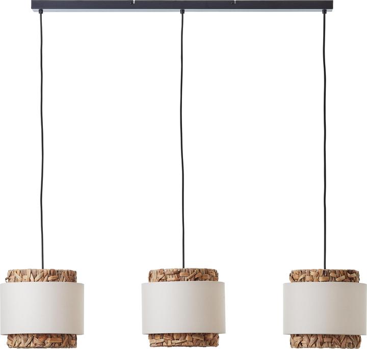 Actual product image Brilliant Waterlilly Pendant Light 3flg black/nature/white (E27)