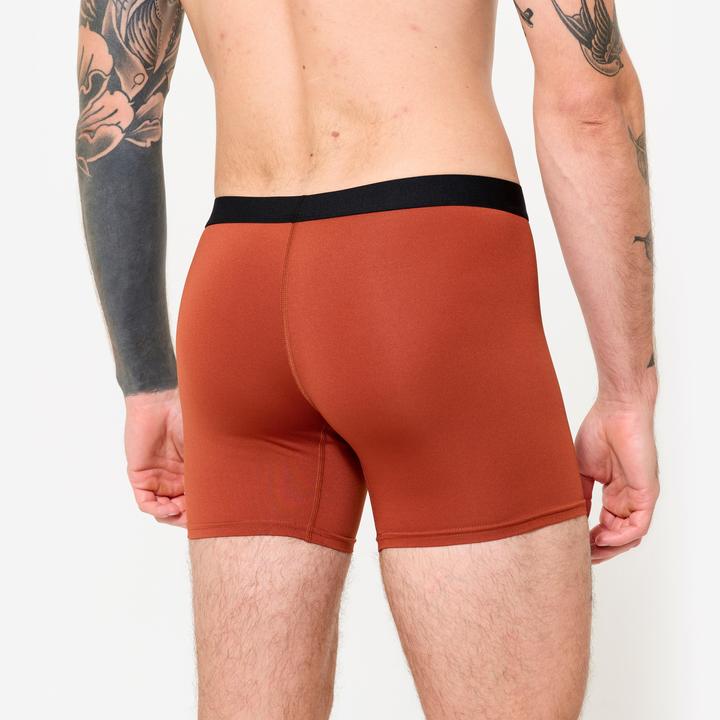 Produktbild Decathlon Boxershorts Herren Mikrofaser atmungsaktiv 3er-Pack - blau/rot (L)