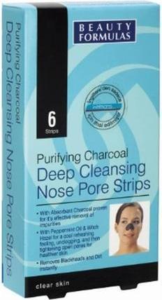 Produktbild Beauty Formulas Charcoal Nose Pore Strips Cleansing Nose Strips With Active Carbon 6 Pcs. (150 ml)