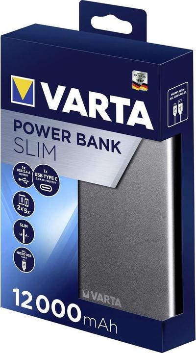 Produktbild Varta Slim 12000 (12000 mAh, 60 Wh)