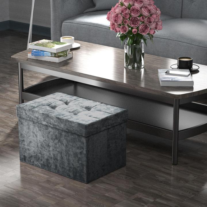Produktbild Intirilife Sitzbank Samt Grau (49.30 cm)