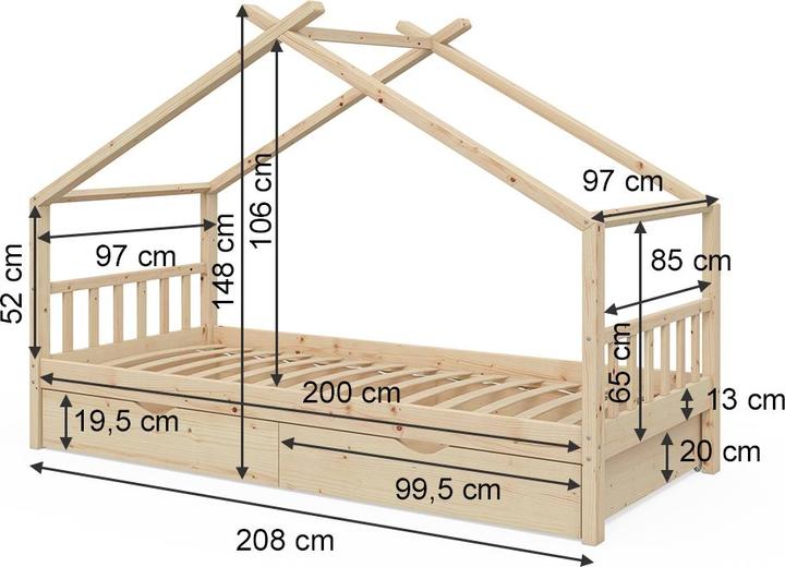 Produktbild VitaliSpa Hausbett Design (90 x 200 cm)