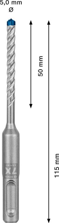 Produktbild Bosch Professional Zubehör EXPERT SDS plus-7X Hammerbohrer, 5 x 50 x 115 mm (5 Millimeter)