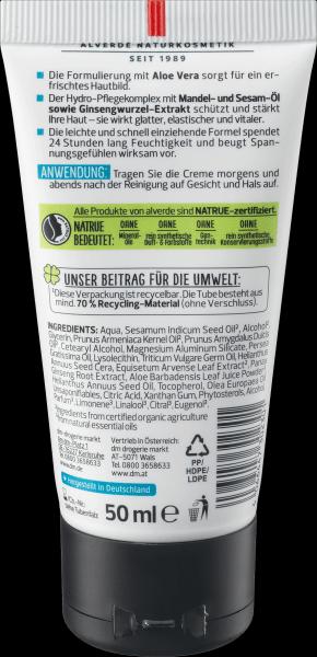 Actual product image dm alverde MEN Hydro Nature Moisturizing Cream Organic Aloe Vera (7 ml, 24h cream)