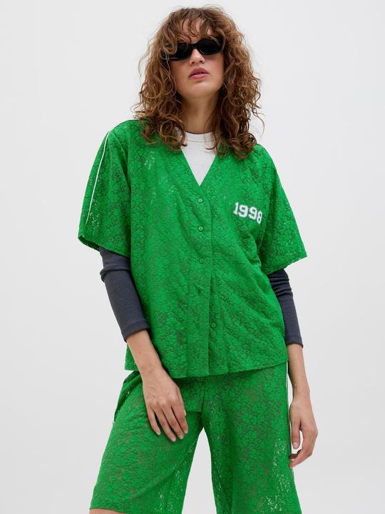 Actual product image JJXX Jxstine Lace Loose V Neck Tee Jrs Ln (S)