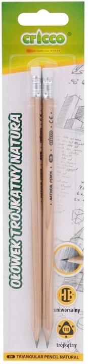 Teka Dreieckiger Naturstift mit Radiergummi HB 2 Stk. CRICCO (2 x)