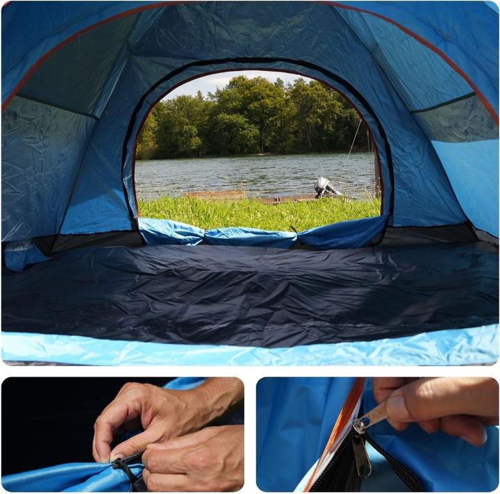 Produktbild Hermex Quick-Up-Zelt für 3-4 Personen Campingzelt Automatikzelt Festivalzelt (3.40 kg, 4 Personen)