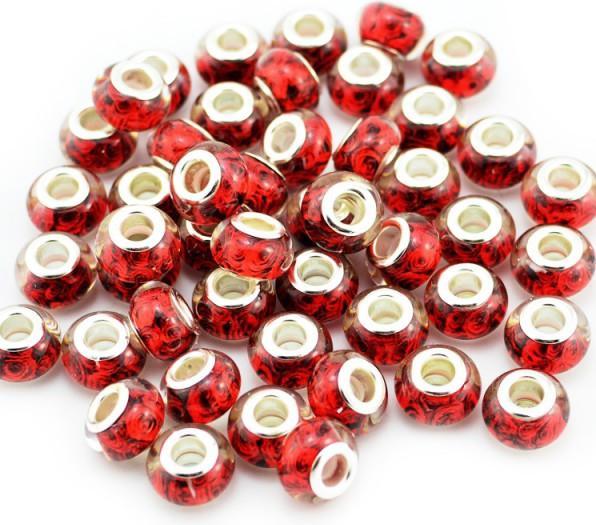 Hermex Rose Bead versilbert 925 - Silbrig Blau (925er Silber, Acrylglas)