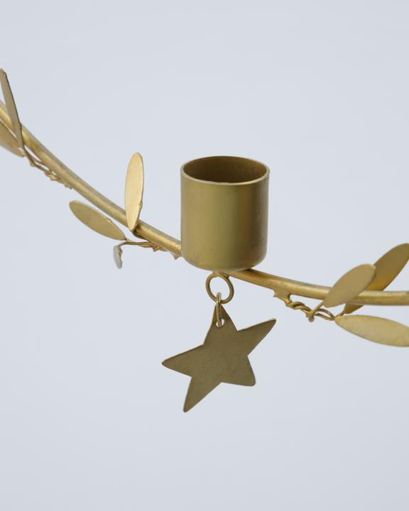 House Doctor Candlestick, HD mistletoe, brass finish