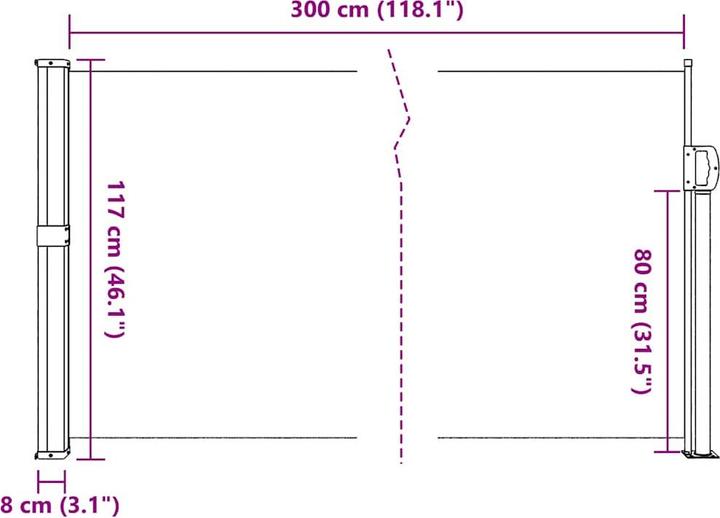 Image du produit VidaXL Store latéral extensible (1.17 m)