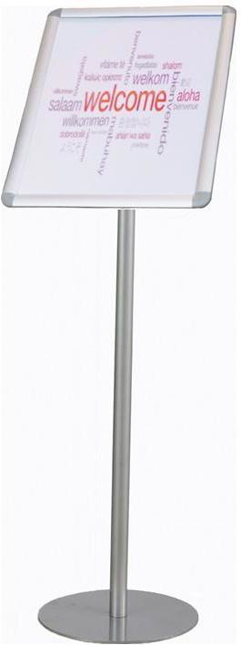 Twinco Brochure stand H930xB340mm silver with folding frame DIN A3 (A3)