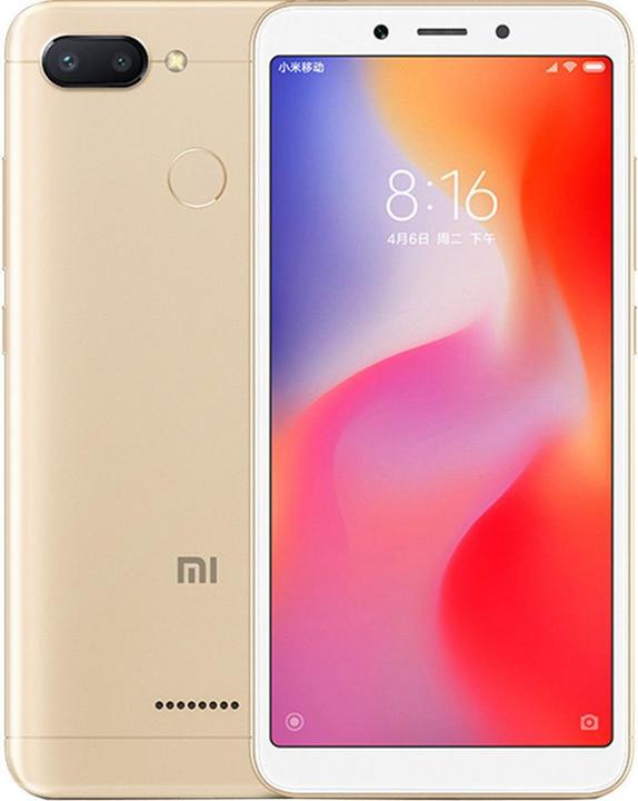 Xiaomi Redmi 6 (64 GB, Gold, 5.45", Hybrid Dual SIM, 12 Mpx, 4G)