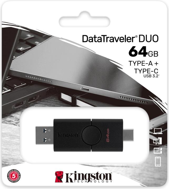 Actual product image Kingston DataTraveler Duo (64 GB, USB-A, USB-C)